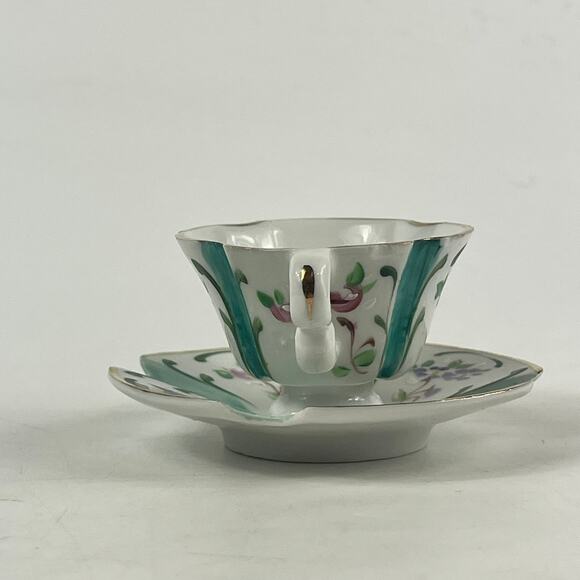 Armando Grave Portugal Demitasse Cup Saucer Hand Painted Floral AG Pintado à Mão - Picture 6 of 16